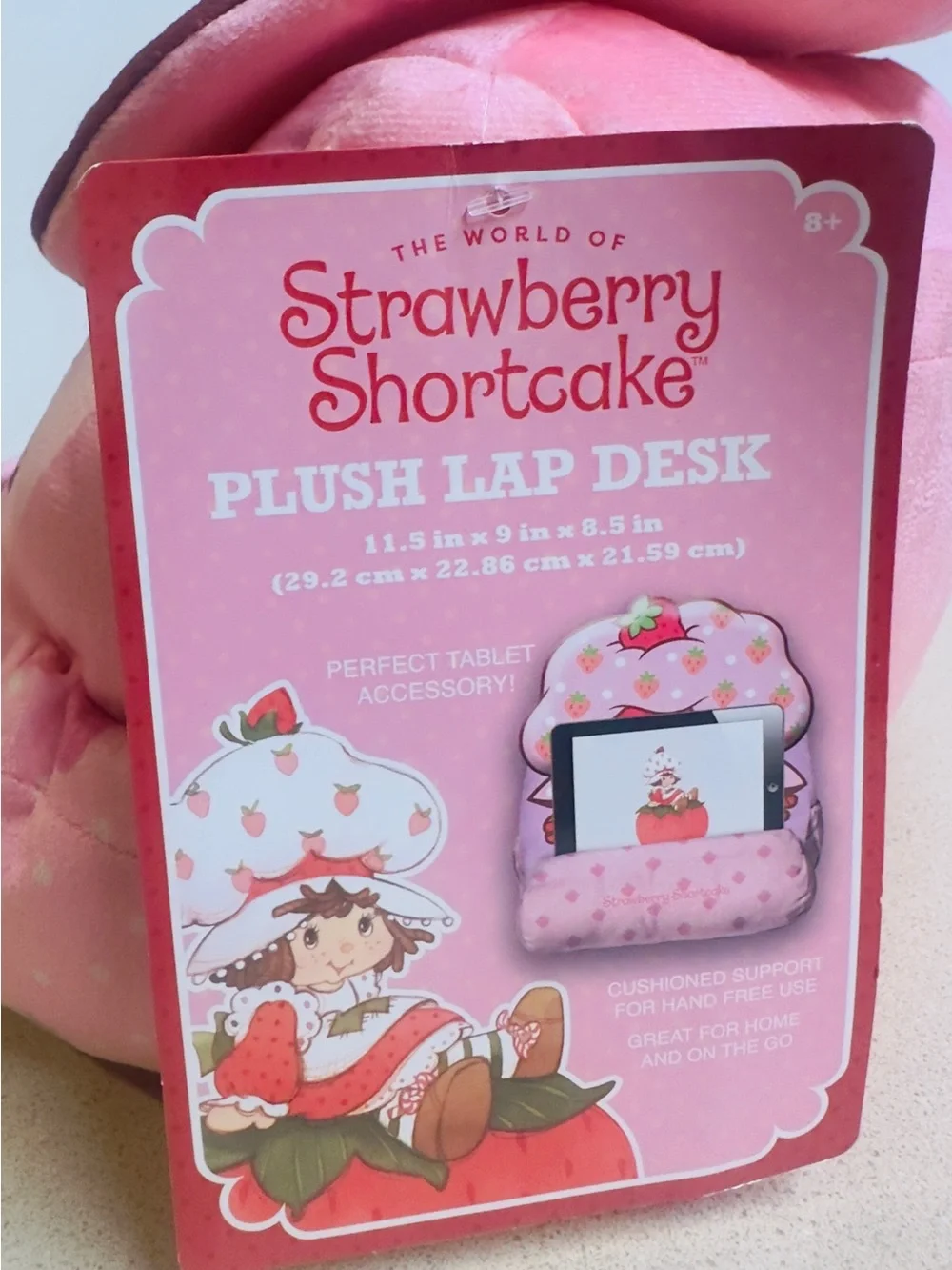 Strawberry Shortcake Plush Lap Desk Pink Laptop Mobile Device Holder Stand New